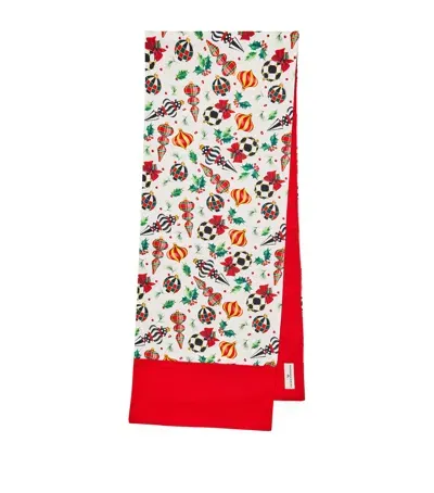 Mackenzie-childs Cotton Deck The Halls Table Runner In Multi