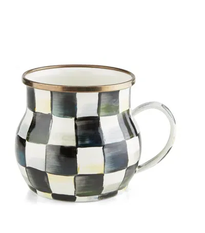 Mackenzie-childs Courtly Check Enamel Mug In Black