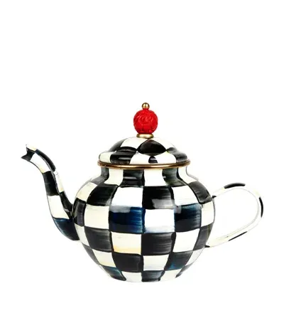 Mackenzie-childs Courtly Check Teapot In Black