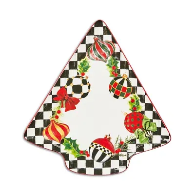 Mackenzie-childs Deck The Halls Tree Serving Platter In Multi