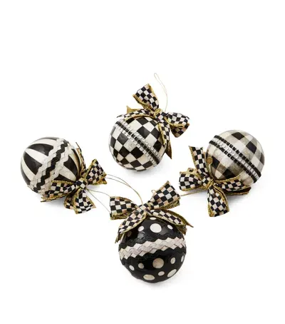 Mackenzie-childs Embellished Courtly Check Baubles In Black