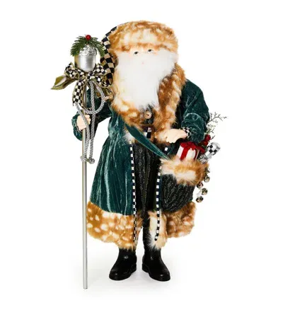 Mackenzie-childs Farmhouse Santa Ornament In Green