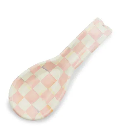 Mackenzie-childs Rosy Check Spoon Rest In Pink