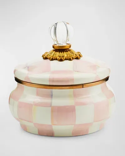 Mackenzie-childs Rosy Check Squashed Pot In Multi