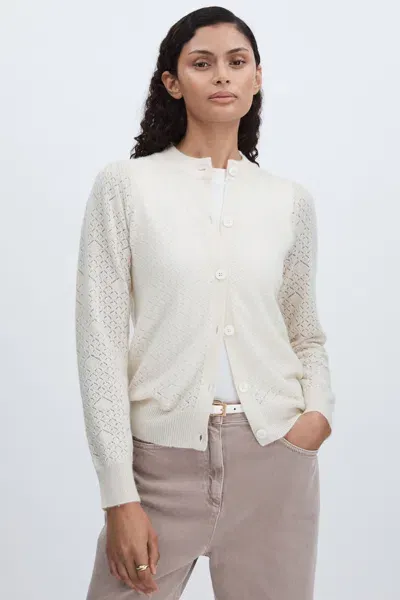 Madeleine Thompson Cream  Wool-cashmere Lace-knit Cardigan