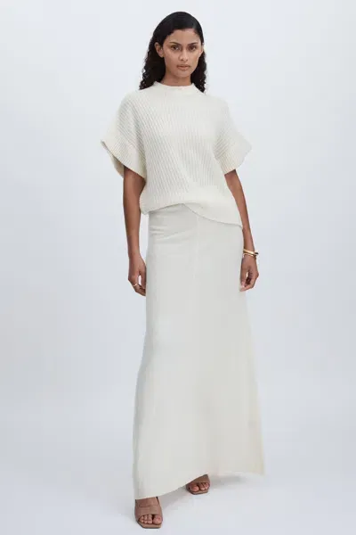 Madeleine Thompson Cream  Wool-cashmere Maxi Skirt