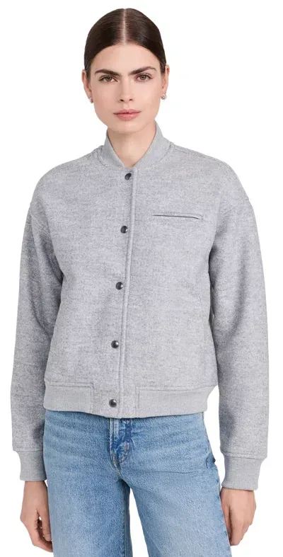 Madewell Knit Bomber Jacket Heather Charcoal