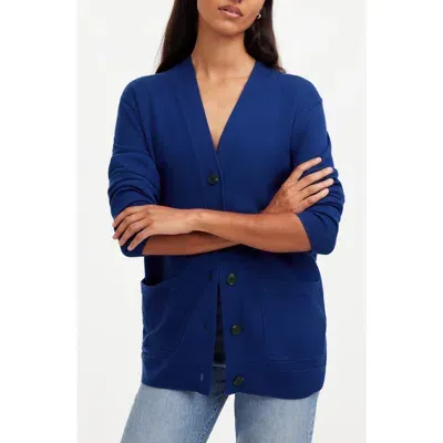 Madewell Merino Wool Boyfriend Cardigan In Bright Cobalt