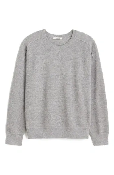 Madewell Merino Wool Pullover Sweater In Grey Mouline