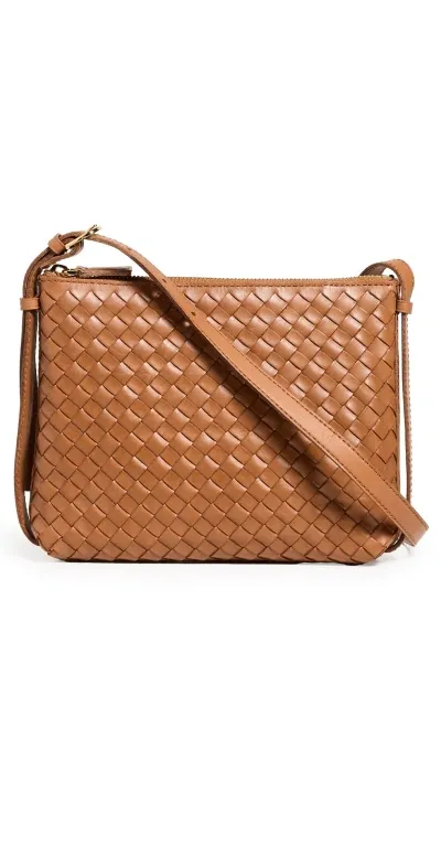 Madewell Puffy Woven Crossbody Bag Warm Coffee