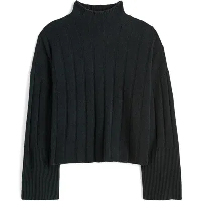 Madewell Ribbed Cashmere & Wool Pullover Sweater In Heather Asphalt