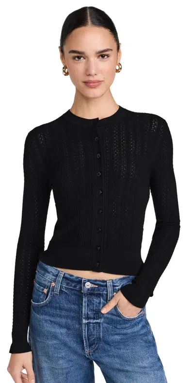 Madewell Snowy Lace Cole Cardigan Abyss Black