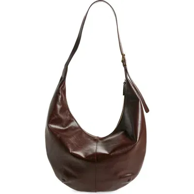 Madewell The Essential Curve Shoulder Bag In Brown