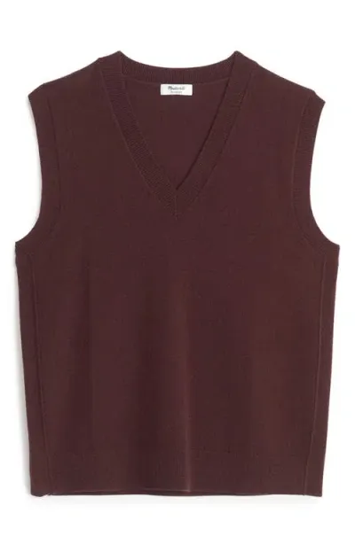 Madewell V-neck Cashmere Sweater Vest In Molasses