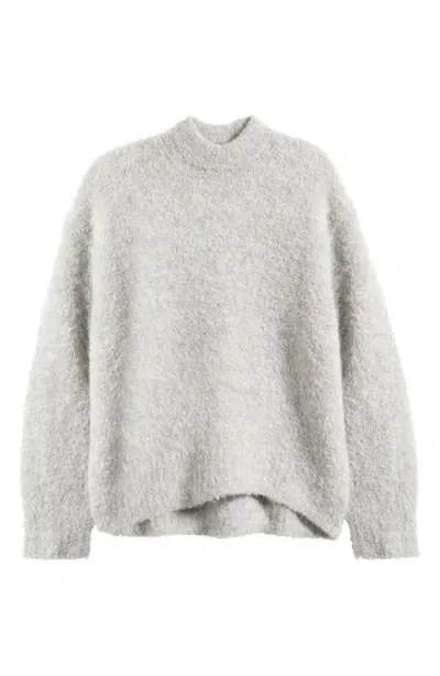 Madewell Wool & Alpaca Blend Bouclé Oversize Sweater In Heather Cloud Grey