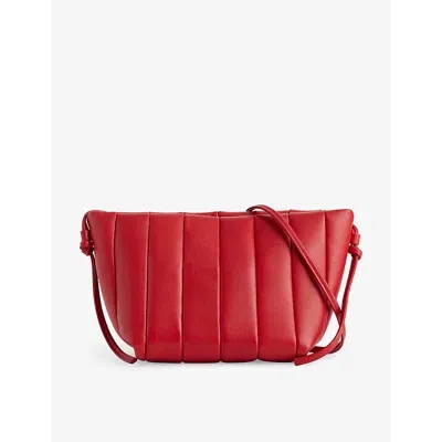 Maeden Womens Lip Boulevard Quilted Leather Cross-body Bag In Red