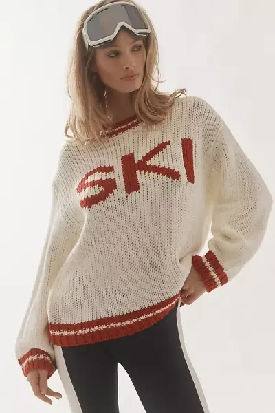 Maeve Graphic Crew-neck Jumper In White