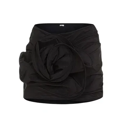 Magda Butrym Silk Mini Skirt In Black