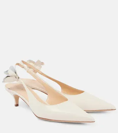 Magda Butrym Bridal Leather Slingback Pumps In White