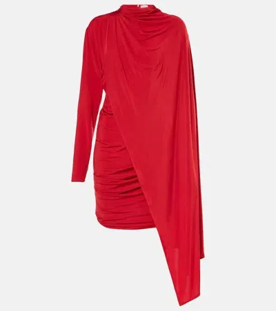 Magda Butrym Caped Cupro-blend Minidress In Red