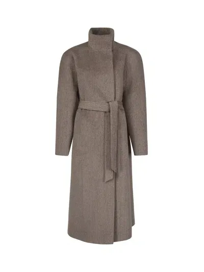 Magda Butrym Car Coat In Wool And Alpaca Blend In Gray