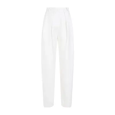 Magda Butrym Silk And Wool Tapered Pants In White