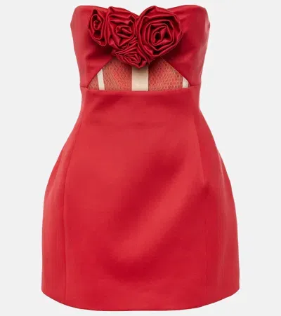 Magda Butrym Cutout Wool-blend Bustier Dress In Red