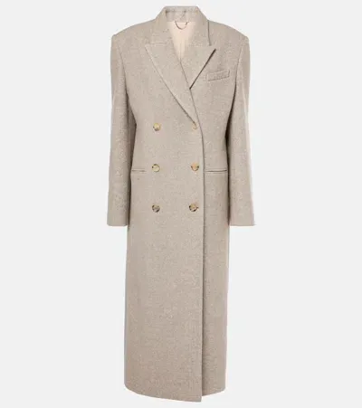 Magda Butrym Double-breasted Wool-blend Coat In Beige