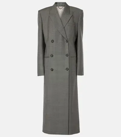 Magda Butrym Double-breasted Wool Coat In Grey