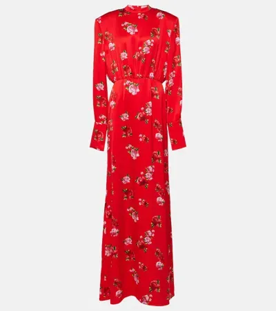 Magda Butrym Floral Silk Gown In Red