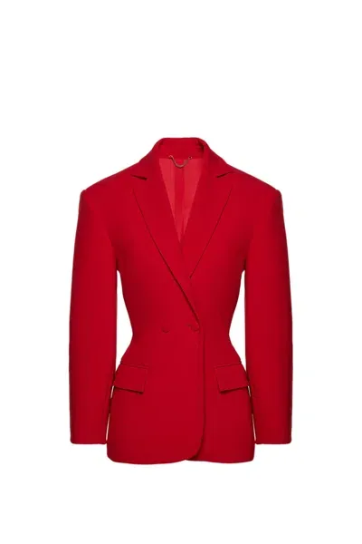 Magda Butrym Wool Blazer In Red