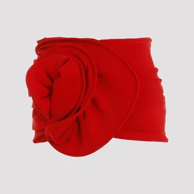 Magda Butrym Red Wool Mini Skirt Roses