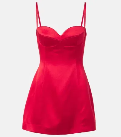 Magda Butrym Silk And Wool Satin Minidress In Red