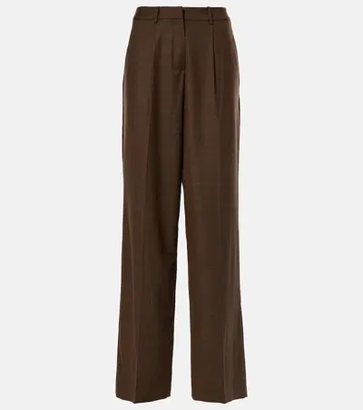 Magda Butrym Wool Wide-leg Pants In Brown