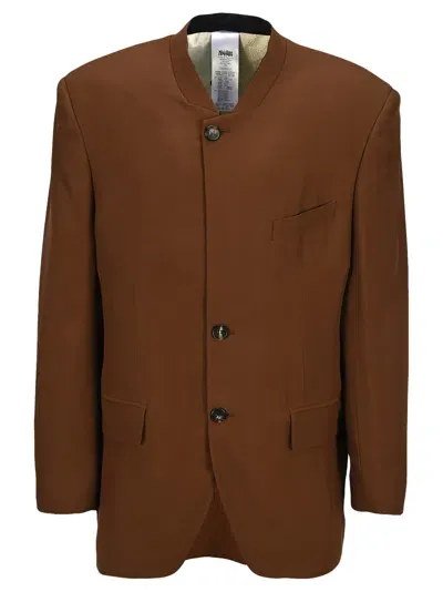 Magliano Single Breast Blazer In Brown