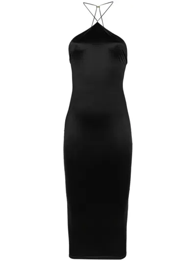 Maison Close Open-back Midi Dress In Black