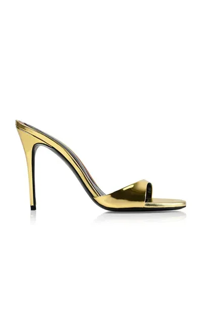 Maison Ernest Lidylle Metallic Leather Mules In Gold