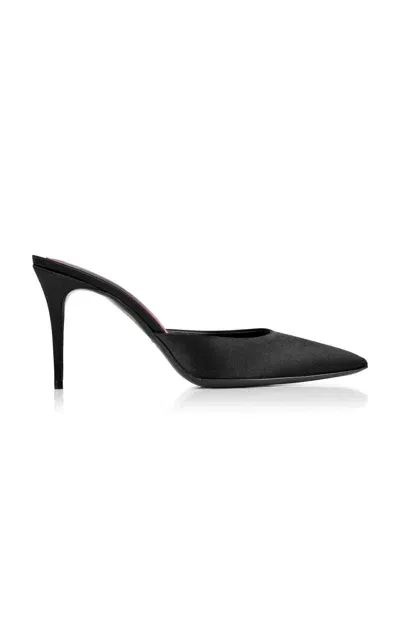 Maison Ernest Lux Satin Mules In Black