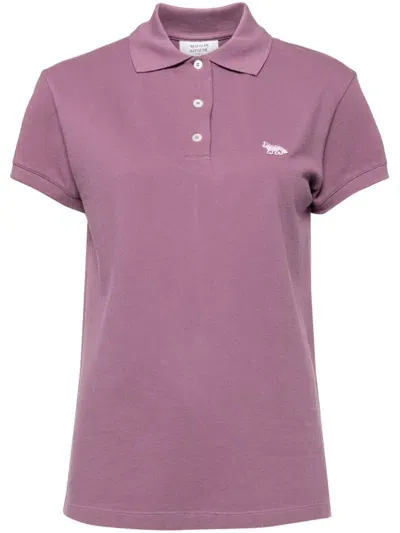 Maison Kitsuné Appliqué Design Polo Top In Purple