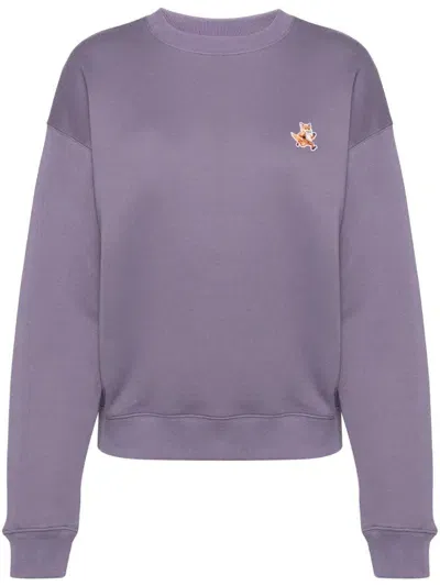 Maison Kitsuné Appliqué Logo Sweatshirt In Purple