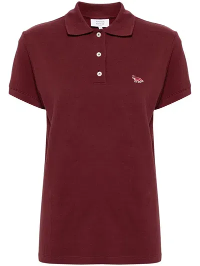 Maison Kitsuné Baby Fox Patch Regular Polo In Purple