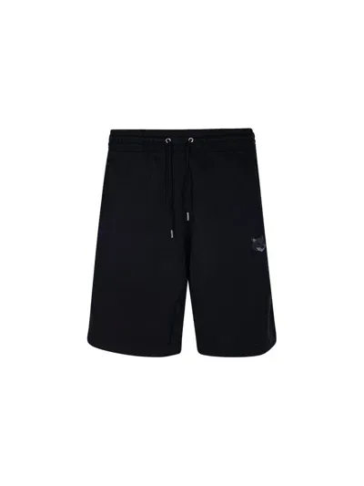 Maison Kitsuné Bold Fox Head Patch Oversize Jog Shorts In Black