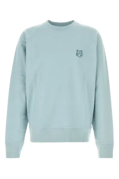 Maison Kitsuné Bold Fox Head Patch Oversize Sweatshirt In Light Blue