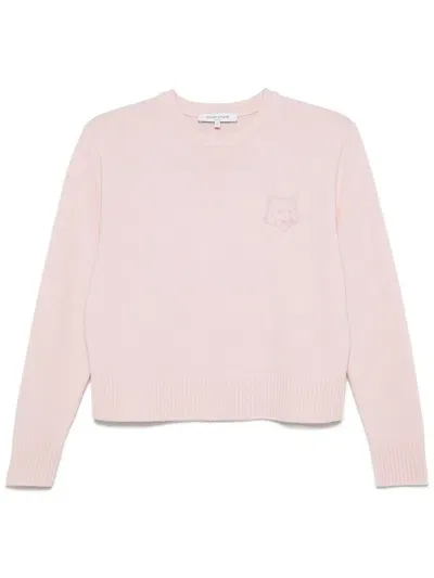 Maison Kitsuné Bold Fox Head Sweater In Pink