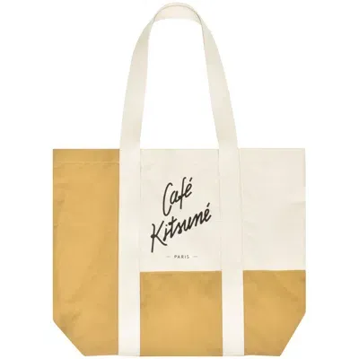 Maison Kitsuné Maison Kitsune Cafe Kitsune Tote Bag Beige