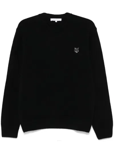 Maison Kitsuné Maison Kitsune' Chillax Fox Wool Jumper In Black