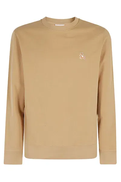 Maison Kitsuné Chillax Patch Regular Sweatshirt In Beige