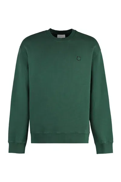 Maison Kitsuné Cotton Crew-neck Sweatshirt In Green