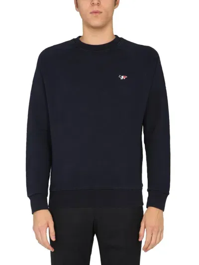 Maison Kitsuné Crewneck Sweatshirt In Blue