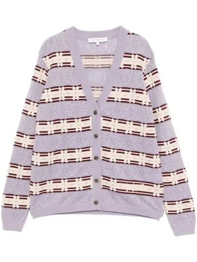 Maison Kitsuné Fairisles Cardigan In Purple